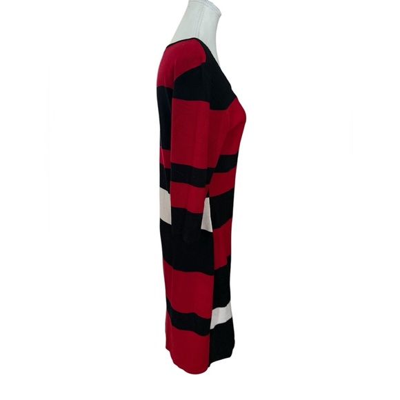 DANNY & NICOLE Color-block Red, Black, & White Sweater Dress Size L - Picture 3 of 8